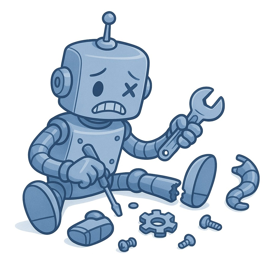 Robô avariado — página não encontrada